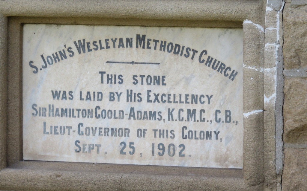 Kroonstad Methodist church foundation stone